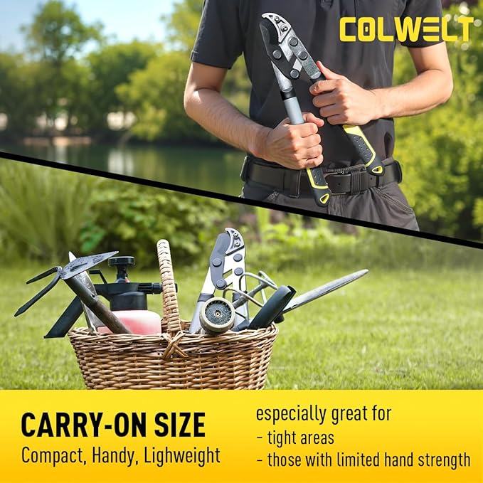 Colwelt Loppers Hedge Shears Garden Shears Set 3Pcs, Compact 17’’ Anvil Branch Cutter & Hedge Clippers & Garden Scissors, Shears Gardening Tools for Yard(Set for the bulk of light-to-moderate pruning)