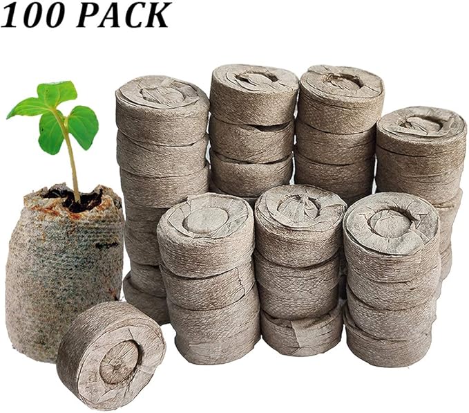 35mm Peat Pellets Seed Starting Plugs Seeds Starter Pallet 100 Pack Seedling Soil Block for Garden Seedling Planting
