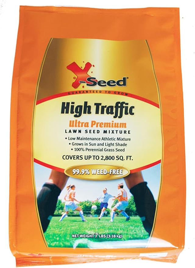 X-Seed Ultra Premium High Traffic Lawn Seed Mixture, 7-Pound