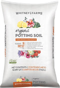 Whitney Farms Organic Potting Soil - Natural Indoor and Outdoor Container Mix for Vegetables, Herbs and Flowers, Feeds Plants up to 2 Months - 16 qt.