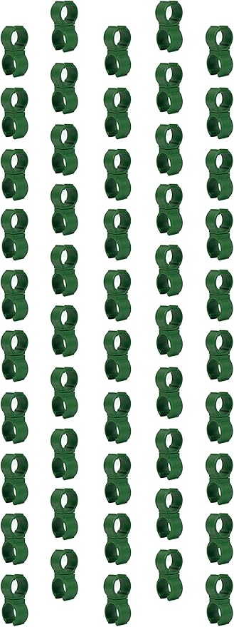 50X Plant Trellis Cane Connector, Climbing Rattan Stent Accessories Plant Connector Stake Clip for Garden Orchard Tomato Cage 11mm (7/16 inch)