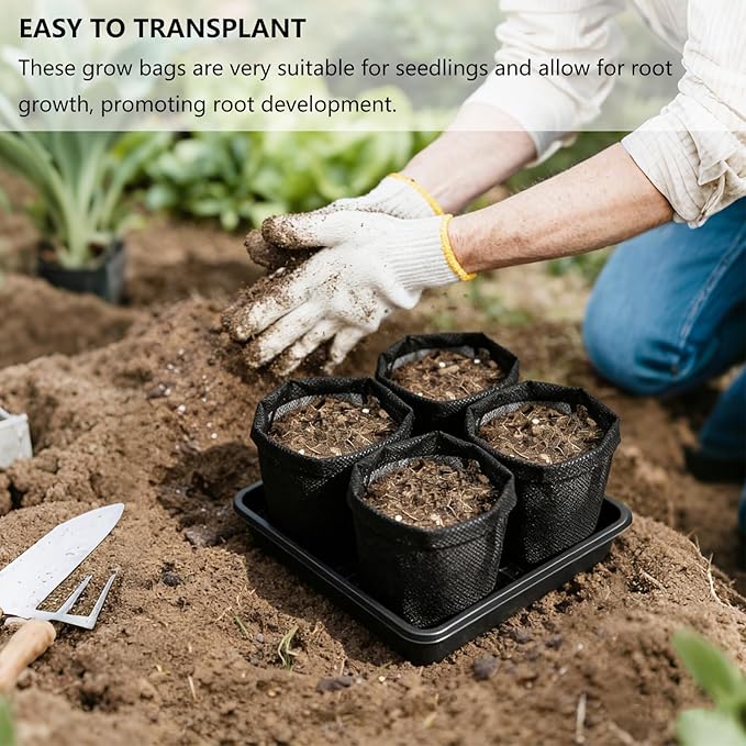Belit 0.2 Gallon Nursery Growing Bags, 100 Pcs Non-Woven Plant Bag for Gardening, Potato, Flower, Tomato Plant Starts