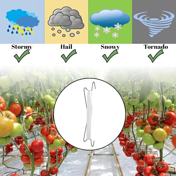 20PCS Tomato Support Hooks Plant Hooks Plant Climbing Hooks Tomato J Hooks Garden Hooks to Prevent Tomatoes from Pinching or Falling Off with 32.8FT Tomato Plant Support String Rope