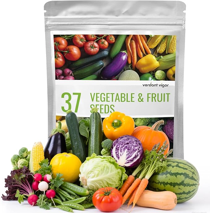 37 Varieties Vegetable Seeds Kit, 20,000+ Non-GMO USA Sourced Heirloom Seeds for All Seasons Planting, Easy for Indoor Outdoor Gardening