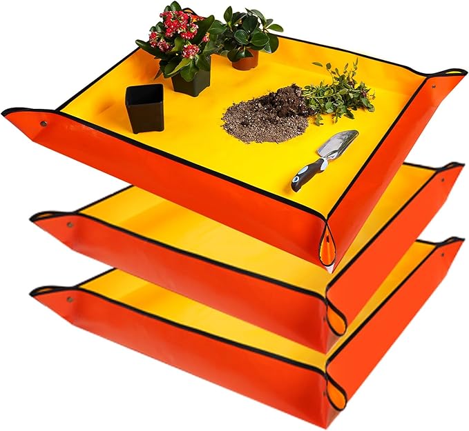 HNXTYAOB 3 Pcs 39.5"X31.5" Large Repotting Mat for House Plants Transplanting and Soil Mix Control, Gardening Gifts for Plant Lovers