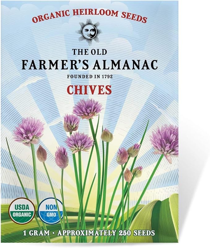 The Old Farmer's Almanac Heirloom Organic Chive Seeds - Approx 250 Seeds