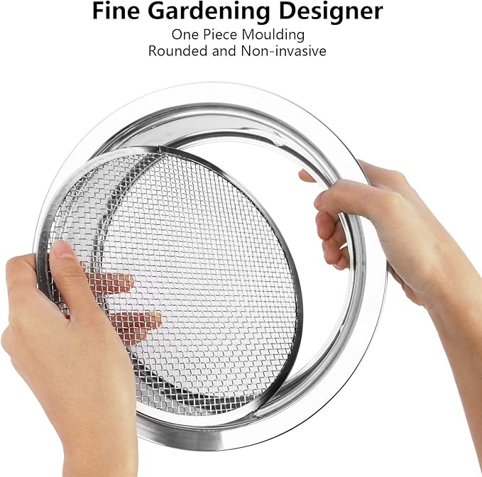 Heavy Duty Stainless Steel Garden Soil Sifter Compost Screen - 3 Sizes (Fine/Medium/Coarse Mesh) for Sifting Compost,Dirt,Rocks,Rotary Tool&Compatible, Home Garden Sieve for Gardening & Landscaping
