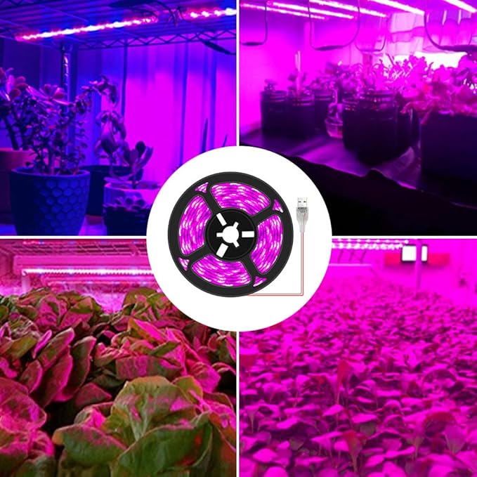 CALIDAKA LED Plant Grow Light Strips,Waterproof Plant Grow Light,Full Spectrum Growing Lamp for Indoor Plants Succulents Hydroponics Greenhouse Gardening USB Grow Light Bars
