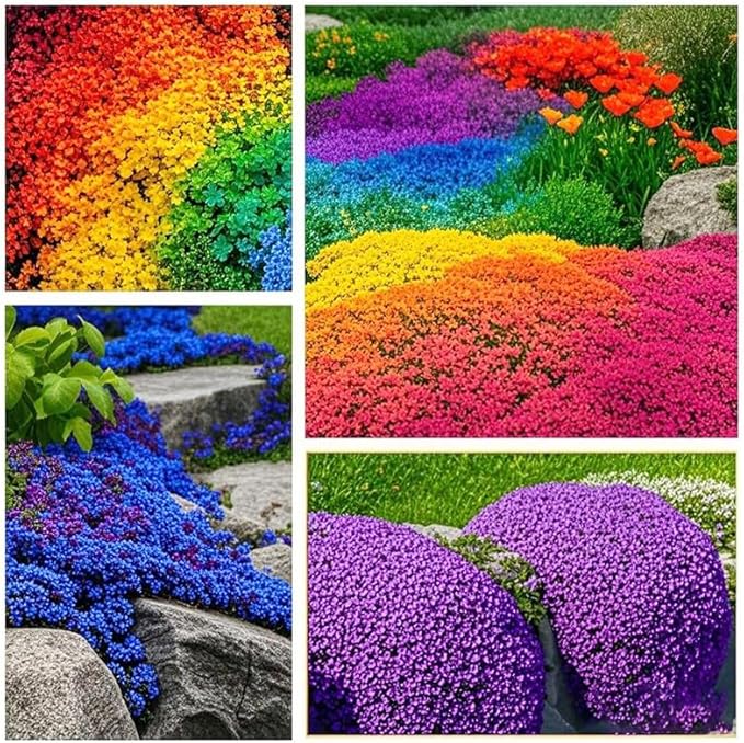 5200+ Mixed Creeping Thyme Seeds for Outdoor Planting - Perennial Ground Cover Flowers, Thymus serpyllum, Fast-Growing & Drought-Tolerant, Ideal for Large Gardens & Container