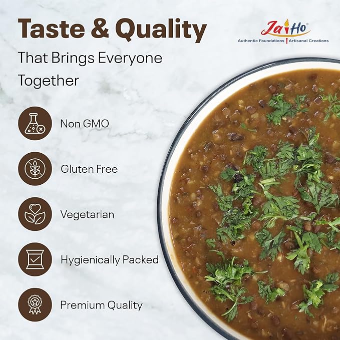 Jai Ho Certified Organic Urad Dal with Skin (Split Matpe Beans with Skin) 4 lb - USDA Organic | Non-GMO | Chemical-Free | Premium Quality Kosher