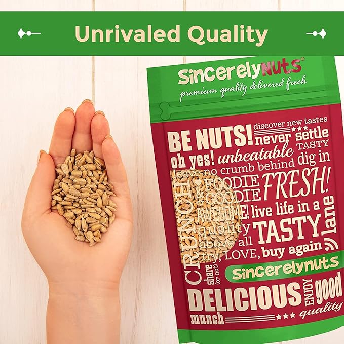 Sincerely Nuts Sunflower Seeds Unsalted (No Shell) (No Shell) (5 LB)- Nutritious and Satisfying Snack-Crunchy and Delicious-Perfect Addition to Any Meal - Gluten-Free Food, Vegan, and Kosher Certified