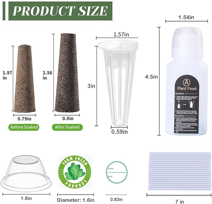 101 Pcs Hydroponic Growing kit for Indoor Garden,80 Grow Sponges, 20 Grow Baskets & 1 Tweezer, Replacement Growth Sponges Seed Pods of All hydroponic Brands Also Suitable for Soil Culture
