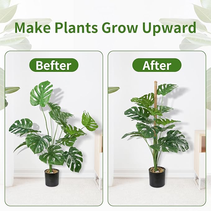 2 Pack Moss Pole, LveSunny 29 Inch Bendable Moss Pole Monstera Plant Support, More Flexible and Corrosion-Resistant Moss Poles for Climbing Plants, Suitable for Potted Plants
