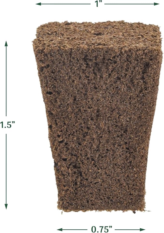 Arcadia Garden Products 50-Pack Seed Starter Plug for Seedlings and Cuttings, Growth Sponge for Fast Germination and Strong Roots with Soil or Hydroponic Applications