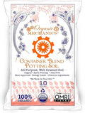 Organic Mechanics Container Blend Potting Soil, 1 Cu Ft - All-Purpose, Peat-Free, Well-Drained Blend with Compost, Rice Hulls, and Worm Castings for Growing Annuals, Perennials, Woody Plants