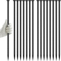16 Inch Rebar Stakes - 1/2 Inch Diameter Galvanized Steel Ground Anchors Plant Support Metal Garden Stake Heavy Duty Anchoring Spikes for Speed Bump, Parking Curb and Camping Tent (10 Pack)