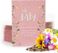 BENTLEY SEED CO. Oh Baby Flower Seeds Packets - Girl/Boy Baby Shower Favors - Pre-Filled, 25 Wildflower Seed Packs for Favor - Eco-Friendly Gift & Babys Guest Giveaways - Non-GMO Seeds - Pink