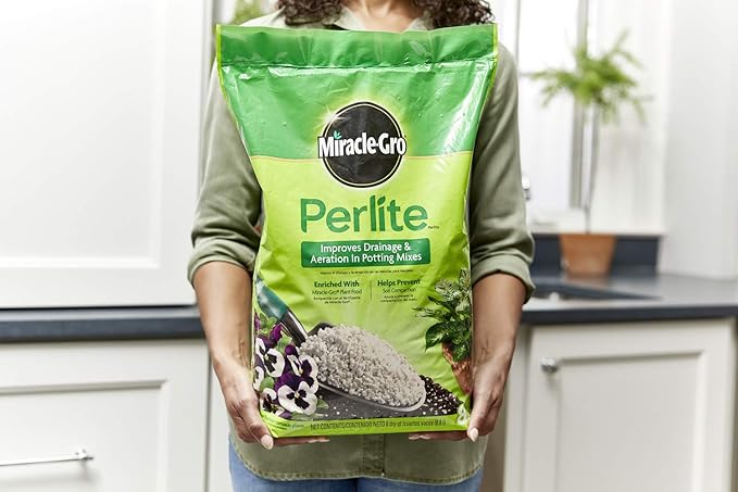 Miracle-Gro Perlite - Enriched with Plant Food, Improves Drainage and Aeration in Potting Soil Mixes, For Container Plants, 8 qt. (2-Pack)