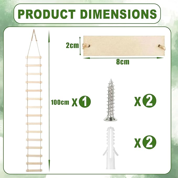 Extra Tall 3ft Wooden Ladder Trellis for Climbing Plants - Sturdy Indoor/Outdoor Plant Support,Easy Assembly & Space-Saving Vertical Garden Decor for Potted Plants, Vines, Pothos, Monstera