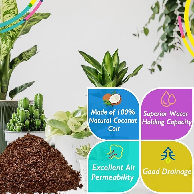 Halatool 1 Pcs Organic Coco Coir for Plants, Compressed Coco Coir Brick Coconut Fiber Substrate with Low EC & pH Balance, High Expansion Coco Peat Seed Starter Soil for Planting Gardening
