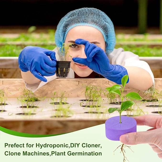 30-Pack Cloning Collars Inserts, Hydroponics Sponge Systems Cloning DIY Foam Cloner Inserts Fits 2" Net Pots for Hydroponic/DIY Cloner/Clone Machines/Plant Germination [Purple]