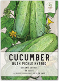 Seed Needs, Bush Pickle Cucumber Seeds - 30 Heirloom Seeds for Planting Cucumis sativus - Non-GMO & Untreated to Plant an Outdoor Vegetable Garden (1 Pack)