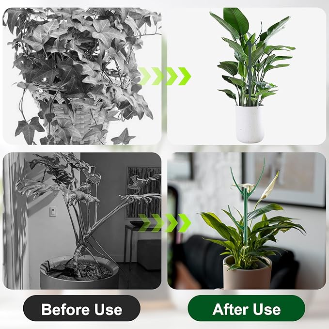 30 Pack Stackable Plant Support Stakes, Climbing Plant Support Structures, Plants Holder Stick for Monstera, Pothos, Philodendron Garden Plant Stakes for Indoor Outdoor Plants