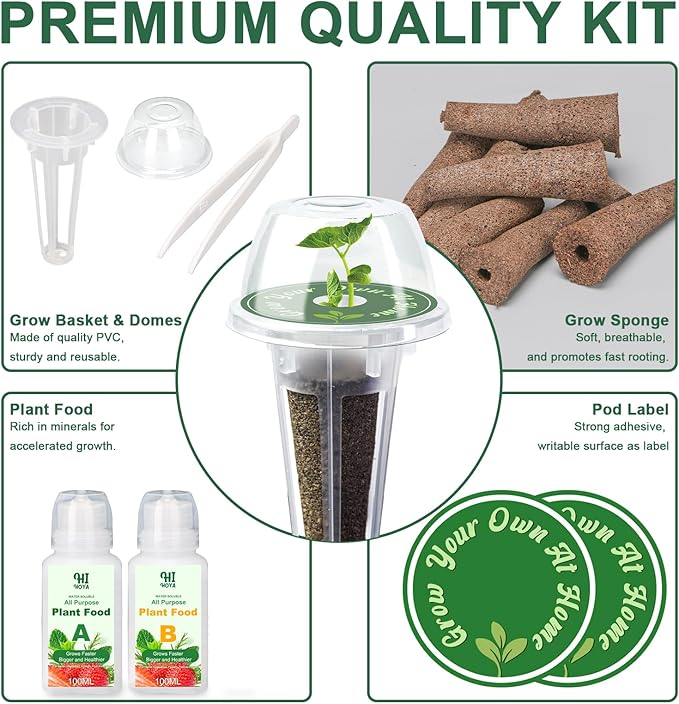 Lavender Seed Pod Kit, 8 Pod Kit (Include Seed Lavender/Chamomile/Holy Basil/Borage/Calendula/Mint) Fresh Tea Seed Pod Kit Compatible with Hydroponics