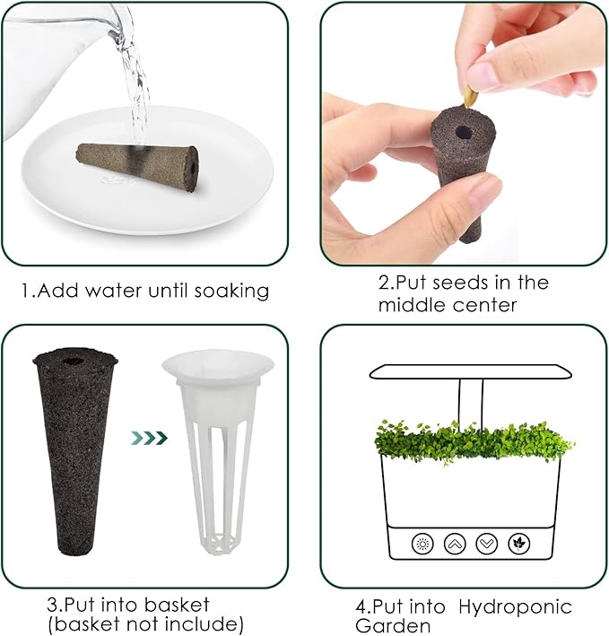 PACETAP 50 Pack Grow Sponges, Seed Pods Replacement Root Growth Sponges Compatible with AeroGarden, Seedling Starter Sponges Kit Refill Grow Sponge for Hydroponic Indoor Garden System