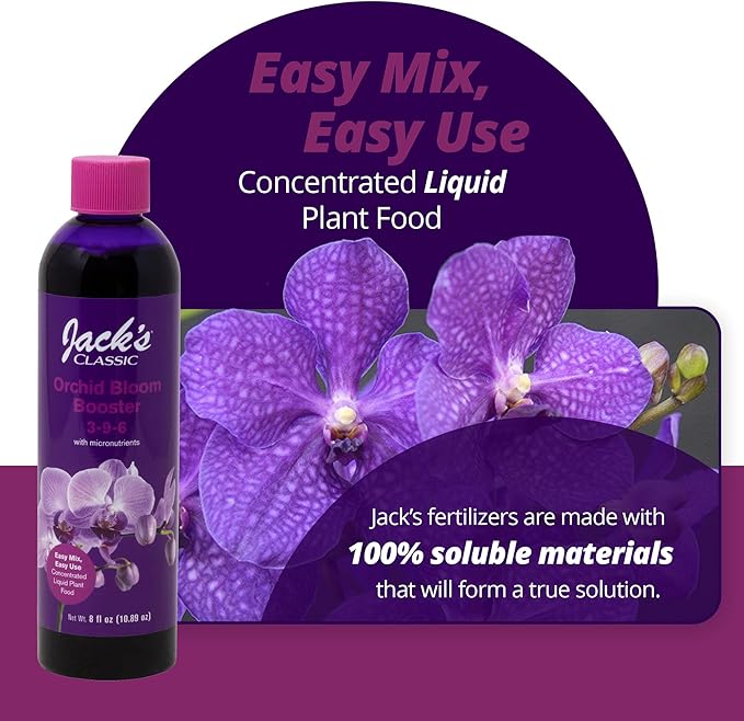 Jack's Classic 3-9-6 Orchid Bloom Booster Liquid Plant Food with Micronutrients, 8 fl. oz.