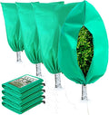 Homimp Plant Covers Freeze Protection, 4 Pack Frost Covers with Zipper Drawstring (23.6" x 31.5") Plant Protection Cover Bags for Outdoor Winter Frost Cold Weather Shrubs Trees Jacket Covers(Green)