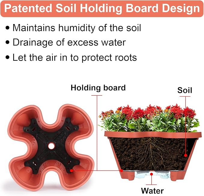 GameXcel Vertical Planter 7 Tier Stackable Planters Garden Planters Strawberry Herb Flower and Vegetable Planter Indoor Outdoor Gardening Pots with Removable Wheels and Tools