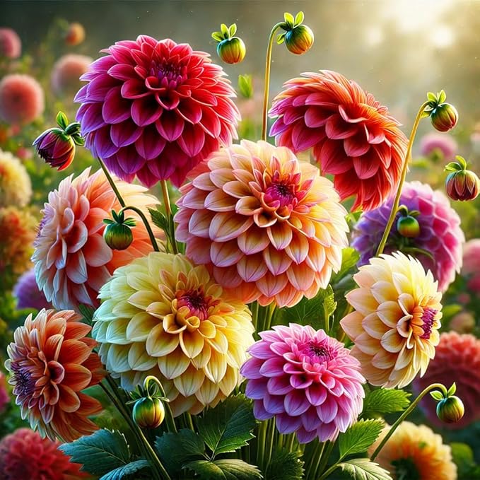 Dahlia Double Mix Seeds – Dahlia Pinnata | Perennial | Vibrant, Long-Lasting Blooms | Ideal for Borders & Cut Flowers