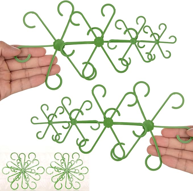 Plant Stem Support, Plant Support for Indoor Plants, 4 Sizes Climbing Houseplant Stem Supports, Plant Support Rings, Leaf Holders, Indoor Plant Stakes Stabilizer Accessories (8, Green)