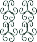 4Pack Green Iron Monstera Support,4.1 * 4.1IN Plant Support Stakes for Indoor Plants,Durable Green Metal Plant Stem Supports-Easy Installation.