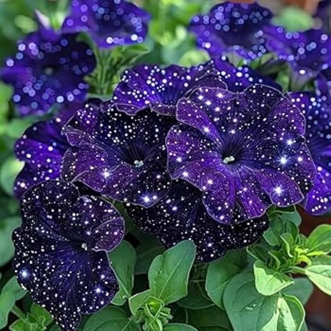 350+ Mix Color Night Sky Petunia Seeds for Planting - Black Petunia Flowers Seeds Garden Hanging Baskets Flowers Annual Petunia Plant Seeds