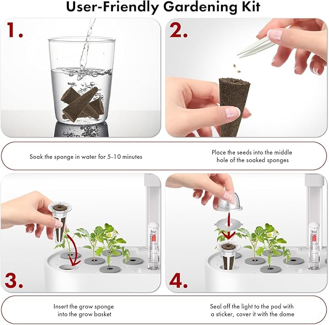 LYKOCLEAN 8-pod Fruits Seeds Pod Kit for AeroGarden, iDOO, Ahopegarden Hydroponics Growing System, 350+ Seeds (Include Red Strawberry, Tomato, Green Pepper, Eggplant, Peas, Cucumber, Okra, Pumpkin)