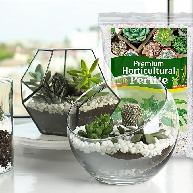 Organic Horticultural Perlite,Natural Perlite Improved Drainage, Ventilation & Root Growth,Perlite Conditioner Potting Mix for Orchids,Succulents,Indoor & Outdoor Plant and Gardening-4QT