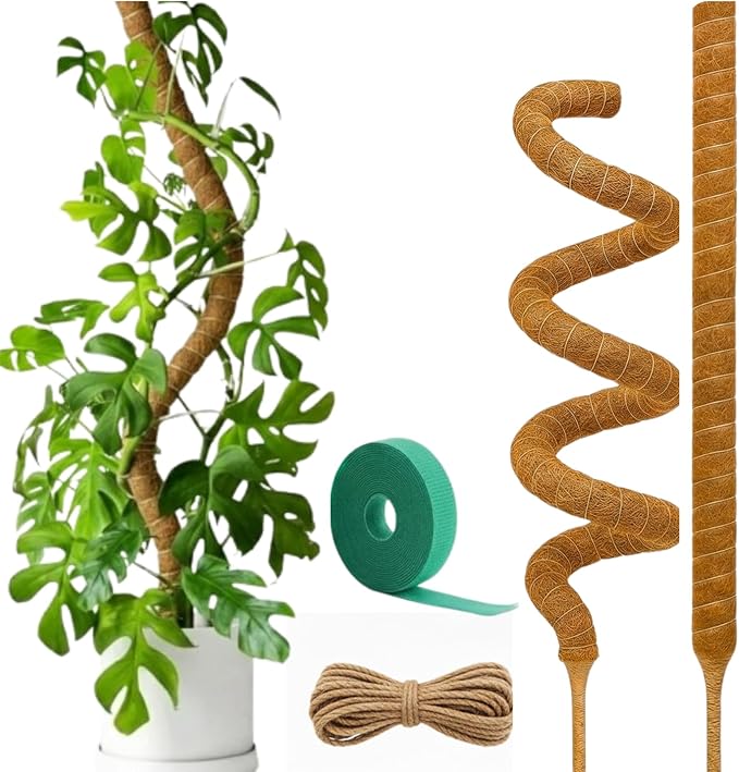 Bendable Moss Pole for Plants | 2 Pack 60 Inch Tall Moss Pole Monstera Plant Support | Large Poles for Climbing Plants | Handmade Plant Sticks Support Tall Potted Plants