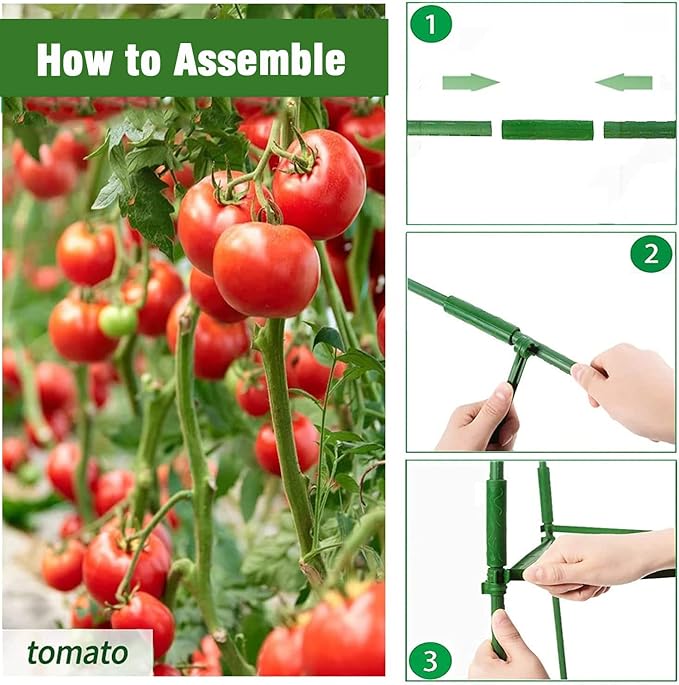 63Inch Tomato Cage for Garden Plant Support, 4Pack Adjustable Tall Tomato Cages Garden Stakes, Tomato Trellis for Pots, Tomato Cage Plant Trellis for Raised Garden Bed Climbing Plants Flowers