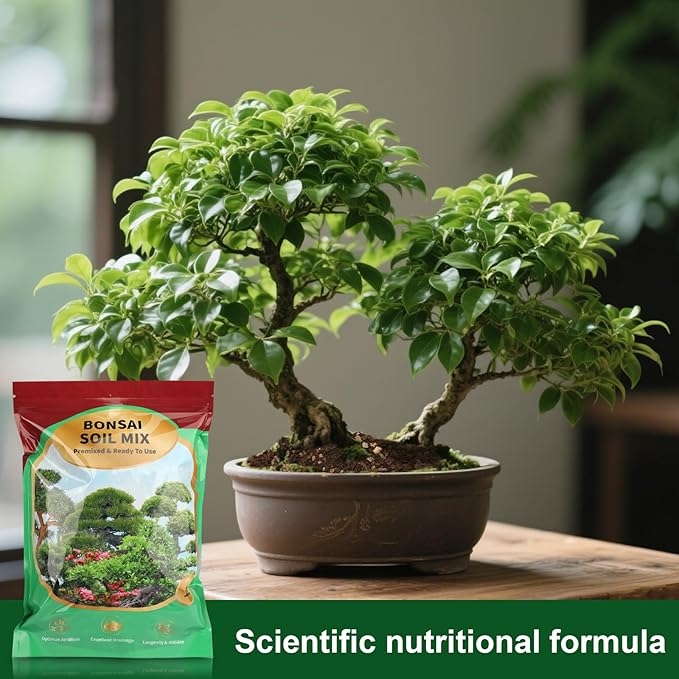 Premium Bonsai Soil Mix with Enhanced Aeration & Drainage 4qt - Professional Grade Potting Soil for Bonsai Pots
