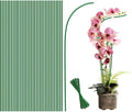 [36 Pcs] Plant Stakes, Bendable Plant Sticks, 18 Inches Single Stem Plant Support Stakes with Twist Ties, Garden Stakes for Indoor and Outdoor Plants, Potted Plants, Flowers Orchid Peony Rose