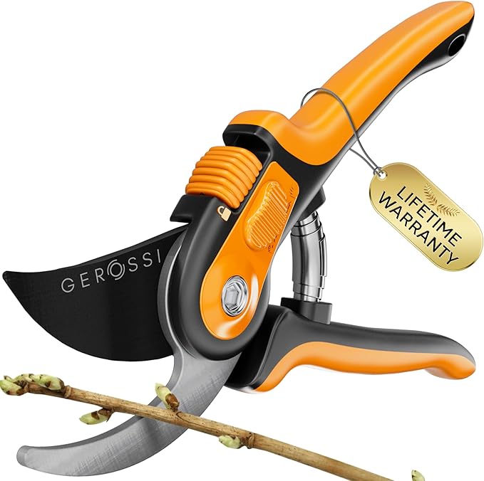 Bypass Pruning Shears with Ultra Sharp Blades - Premium Pruners w/Adjustable Feature for Any Hand Size - Ergonomic & Sturdy Scissors For Gardening - Perfectly Cutting Through Anything in Your Yard