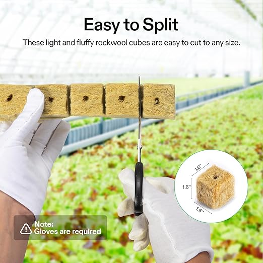 VIVOSUN 1.6" Rockwool Cubes, 28 Plugs Stonewool Starter Grow Cubes for Cuttings, Cloning, Plant Propagation, Seed Starting, Hydroponic Grow Media for Vigorous Plant Growth, 1 Sheets of 28 Plugs