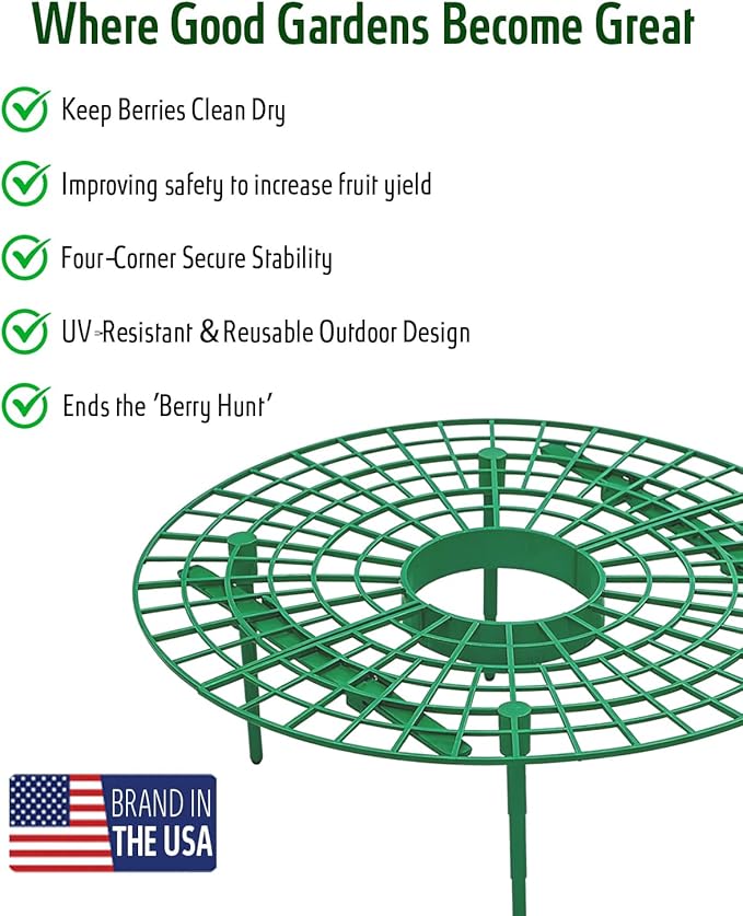 60Pack Strawberry Plant Support, Strawberry Holder for Garden to Keep Fruit Clean and Off The Ground - Large Metal Strawberry Growing Racks Frame for Easy Harvest
