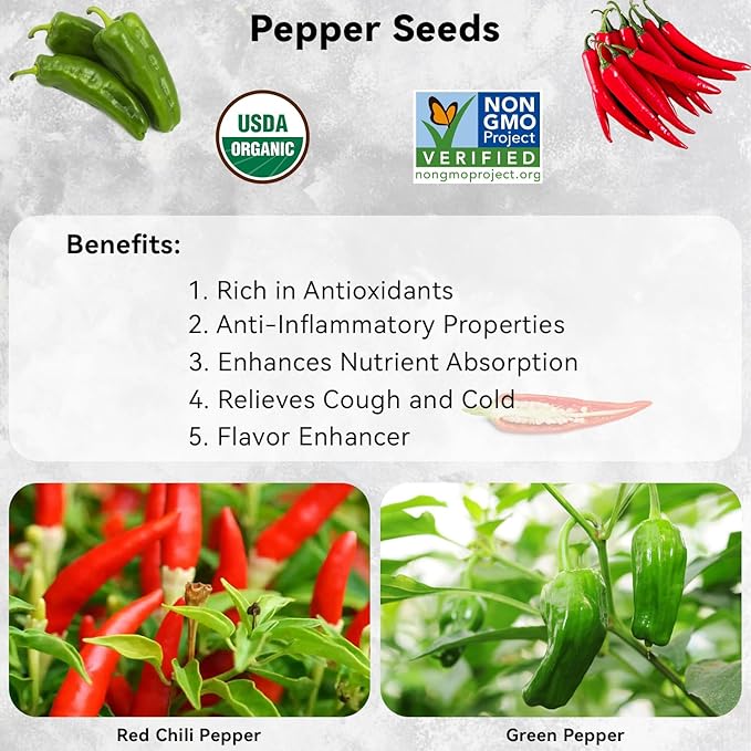 inbloom Hydroponic Hot Pepper Pod Kit 8 Pods, Compatible with AeroGarden Hydroponics Growing System, Complete Indoor Home Gardening Supply for Grow Your Own Plants