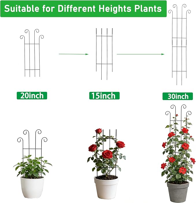 32.6inch Plant Trellis for Pot Climbing Plants Indoors & Outdoor, Garden Trellis for Potted Plants, Rust-Proof Metal Sturdy Yet Gentle Climbing Stakes Support for Ivy Pothos Hoya Monstera (2pcs)