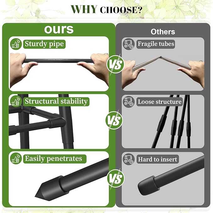 6 FT Obelisk Trellis for Climbing Plants,Garden Trellis with Extra Thickened Plastic-Coated Metal Pipes, Outdoor & Indoor Garden Support for Potted Plants, Black