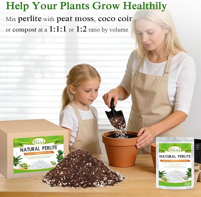 Halatool Soil Amendment 15QT Perlite for Plants Gardening Indoor Natural Potting Soil Mix Additive for Holding Moisture Aeration Drainage