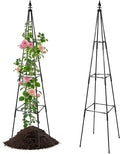 Garden Trellis for Climbing Plants Outdoor, 67" Tall Cucumber Trellis Tomato Plant Support for Climbing Vine, for Raised Bed, Black, 1 Pack